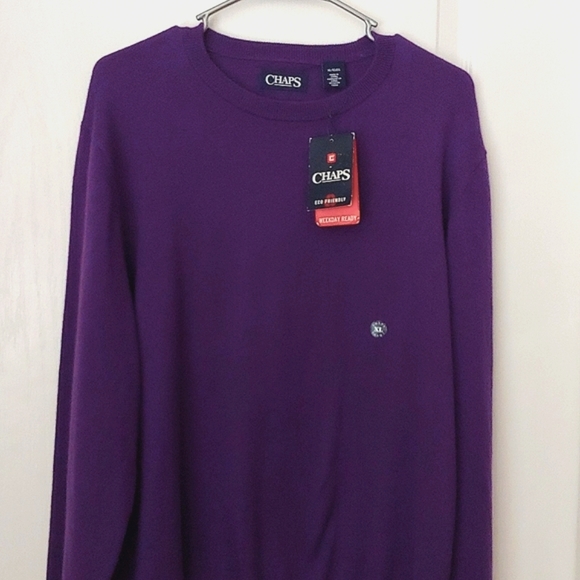 Chaps Crewneck Sweater. Purple. Size XL .  NEW $70. Dressy/Casual - Picture 1 of 9